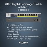 NETGEAR GS108LP 8 Port PoE Switch Gigabit Unmanaged Desktop Wall Mount view 2