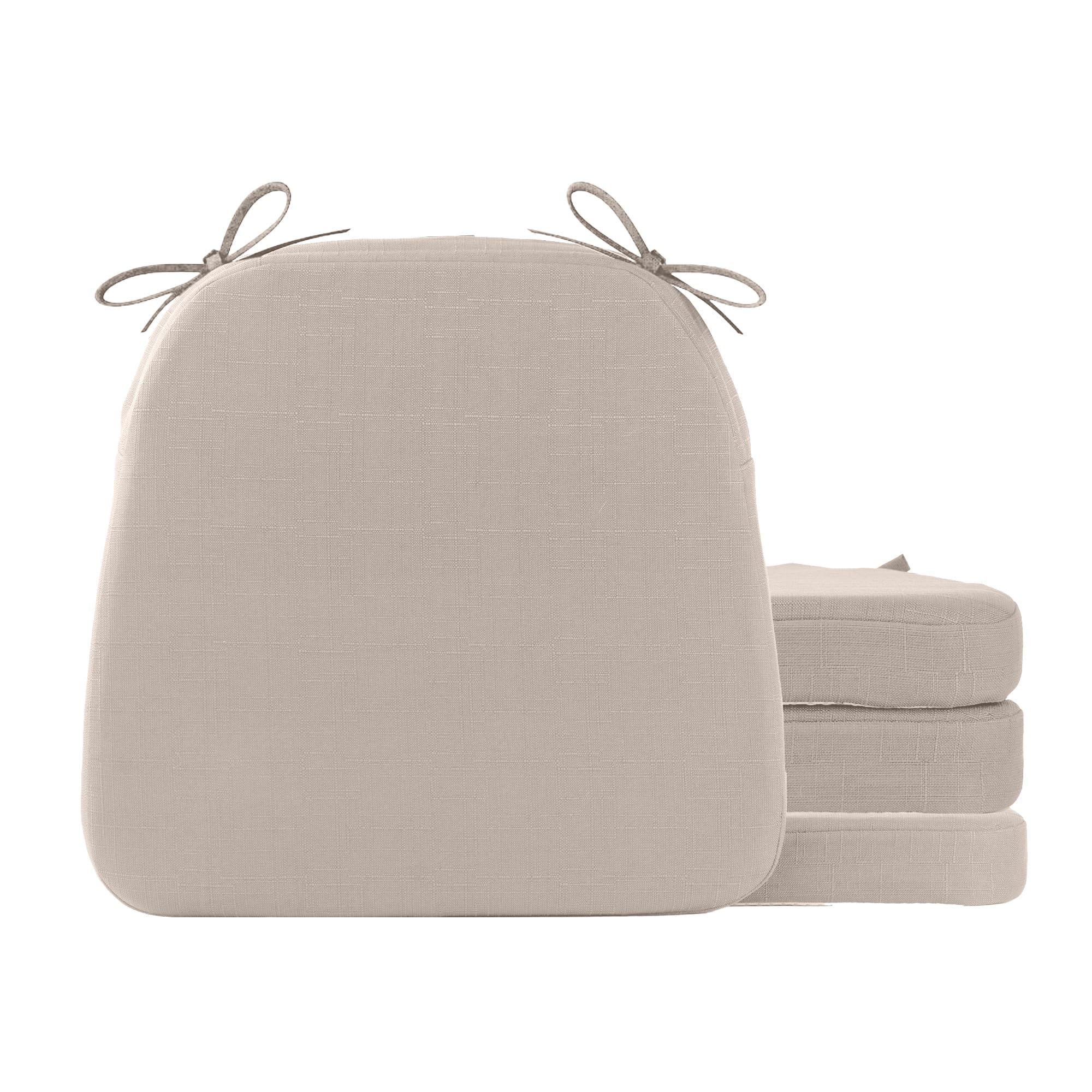 Photo 1 of Battilo Chair Cushions for Dining Chairs with Ties, Kitchen Chair Pad with Non-Slip Backing and Removable Cover, Indoor/Outdoor Dining Seat Cushion, 16"x16"x2", Set of 4, Beige