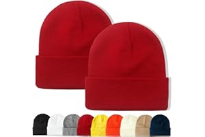 PFFY Beanie for Men Women Unisex Knit Cuffed Plain Winter Beanies Hats Skull Cap