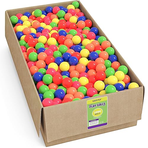 Click N' Play Plastic Balls for Ball Pit 1000 count, Crush Proof Play Balls  for Ball Pit, Pit Balls in Assorted Colors in Reusable and Durable Storage  - Main Image
