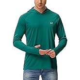 isnowood Sun Shirt UPF 50+ Men's Fishing Shirt Long Sleeve UV Protection Hoodie Rash Guard for Swimming Running Hiking Light