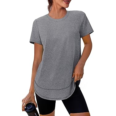 Bliwov Womens Summer Tops Cap Sleeve Business Casual Ruched T Shirts Trendy Basic Crewneck