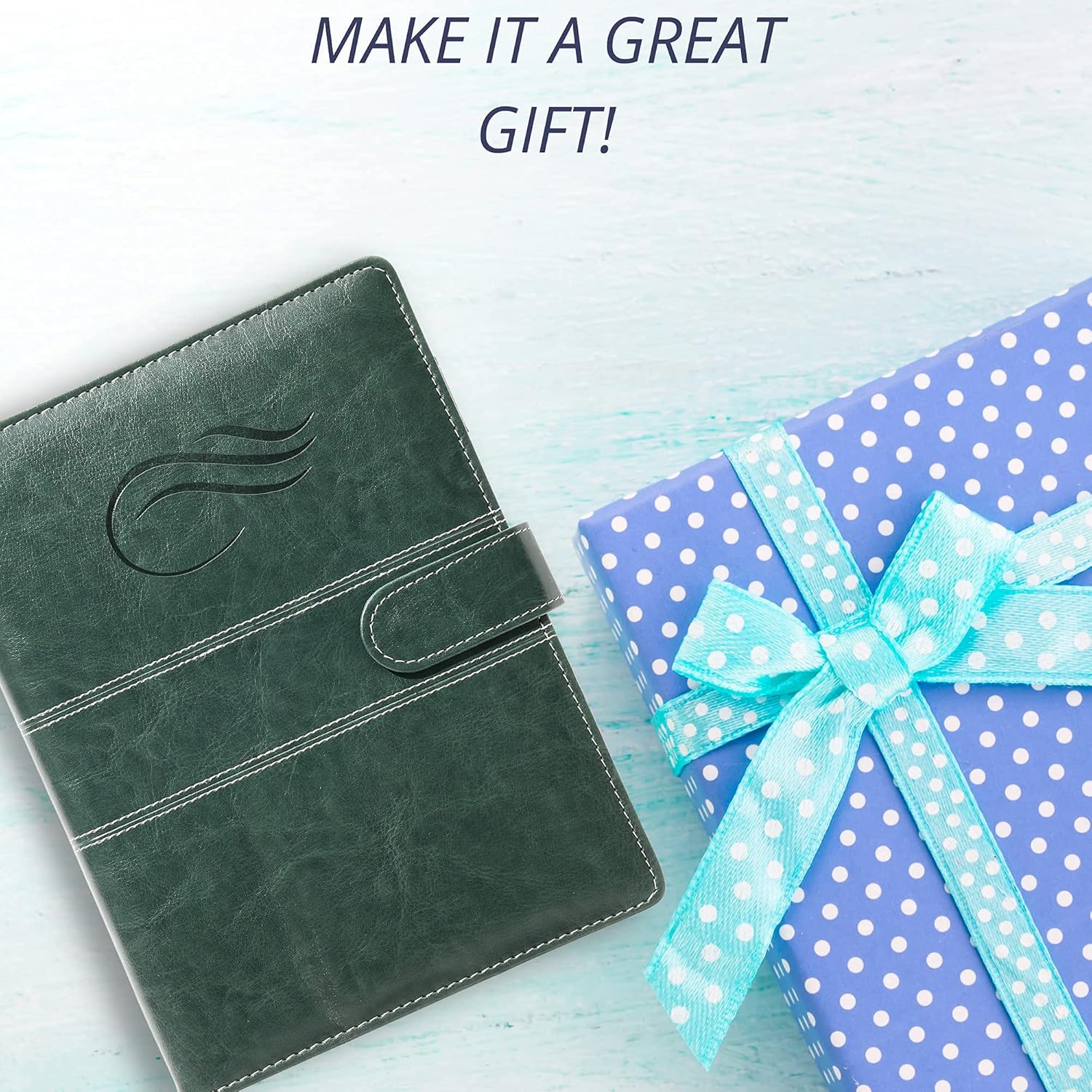 QualityOrganizers A5 Portfolio & Refillable 6 Ring Binder Notebook, with PU Leather Cover for Men and Women (Green) : Office Products