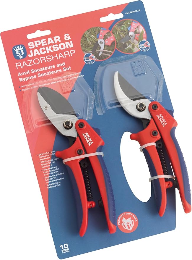 Spear & Jackson CUTTINGSET2 Secateur Set, Multicoloured Amazon.co.uk