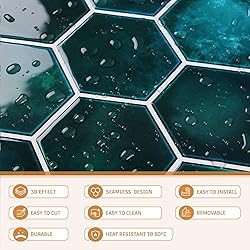 CRE8TIVE 4 Sheets Peel and Stick Tiles Backsplash