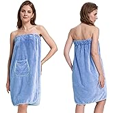 PJGGZ Towel Wrap for Women, Three Adjust Clasps Closure Bath Wraps After Shower Spa Sauna Bathrobe(Available in Plus Size)