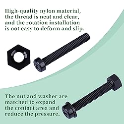 Pzsmocn 150 Pieces/50 Sets M5*40 mm Plastic Black