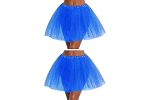 G&J ONLINE Tutu Skirt for Women Adult Classic Elastic 3 4 5 Layered Tulle Party Marathon Dance Costume Skirts