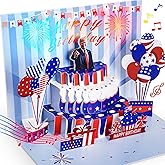 FITMITE Birthday Card, Musical Pop Up Birthday Cards w Light, Blow Out Candle & Play Happy Birthday Music Pop Up Card, Greeting Cards Gifts for Him or Her
