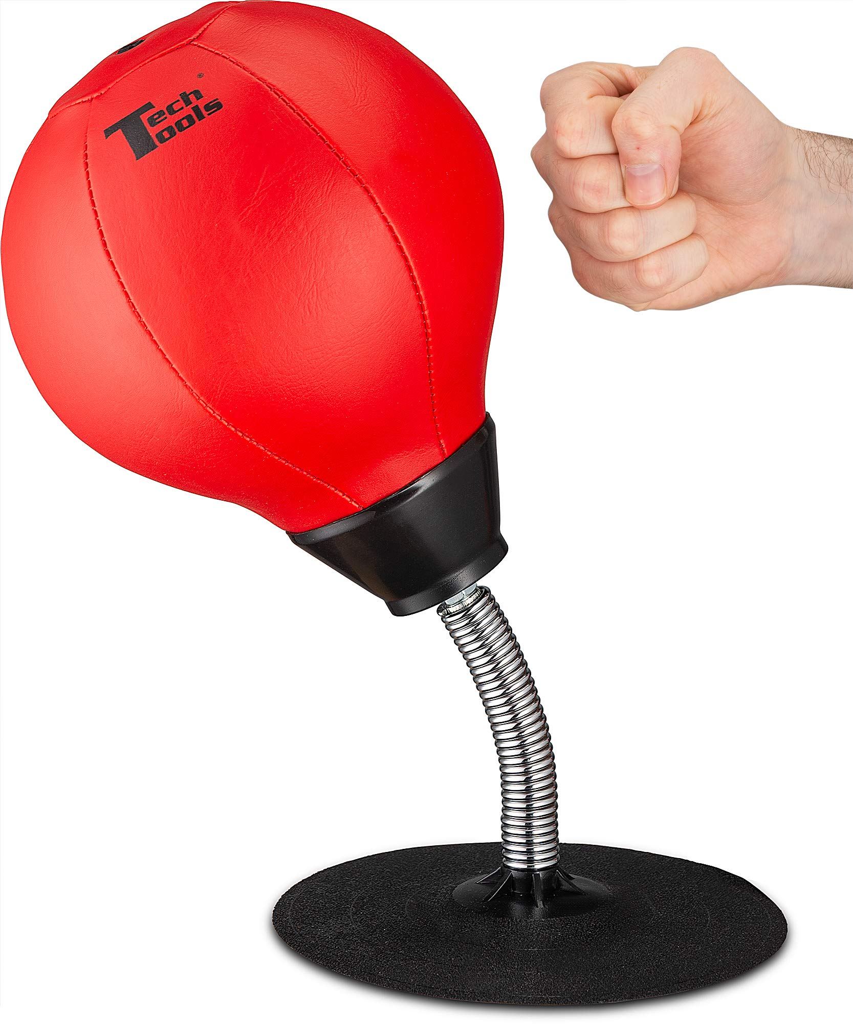 Tech Tools Stress Buster Desktop Punching Bag - Suctions to Your Desk, Heavy Duty Stress Relief Ball
