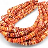 ABCGEMS Spiny Oyster Shell Beads Mexico Multicolor Spondylus - Rondelle 6mm | 100% Natural &amp; Authentic - Ethically Sourced - Small Batch Production - Native American Style - Never Dyed or Color Enhanced