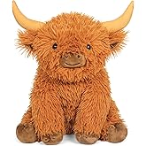 JellyMallow Highland Cow Weighted Stuffed Animals Cow Plush 5lbs 22in | Highland Cow Weighted Stuffed Animal Plushies Adorable Stuffed Animal Pillows Gifts for Kids and Adults