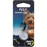 Nite Ize PetLit LED Collar Light, Dog Or Cat Collar Light, Replaceable Batteries, White LED Jewel Design