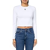 Hugo Womens Stacked Logo Ribbed Long Sleeve Top