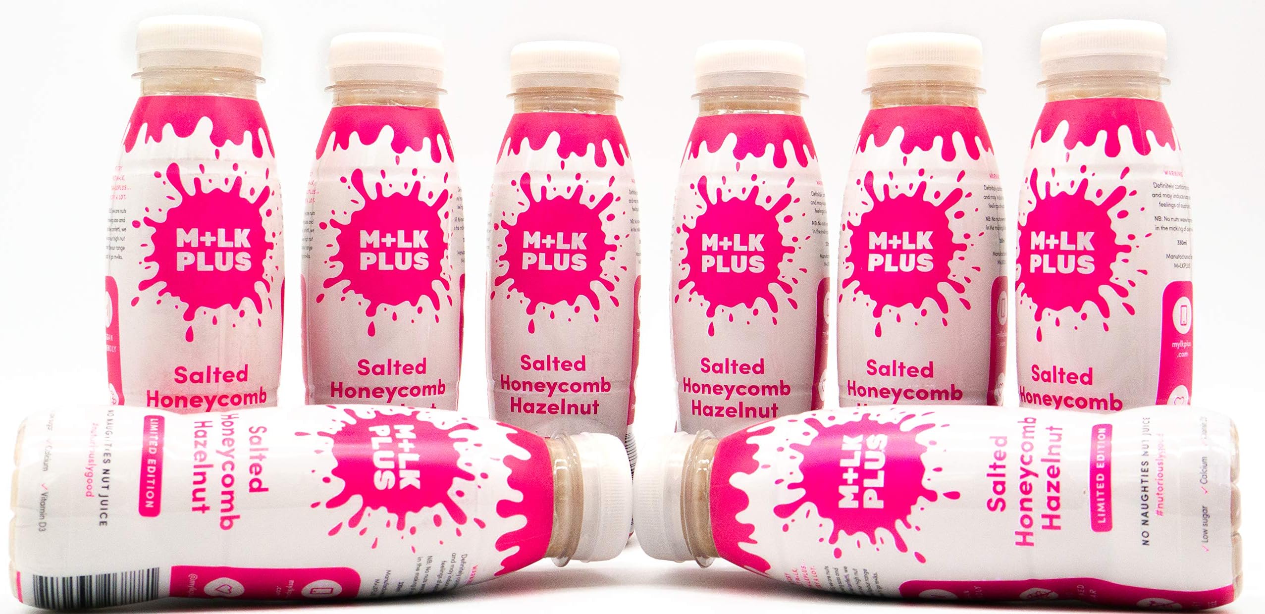 Mylk Plus Dairy-Free Nut Milk with Vegan Protein, 8 Pack, Pure Unsweetened Salted Honeycomb, Low Carb and No Sugar Added Healthy Drink, Calcium and Vitamin D3