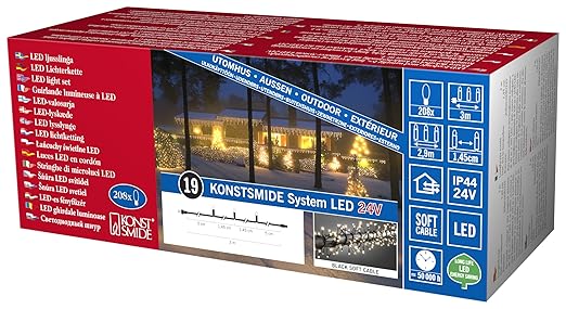 Konstsmide 4643-107 LED Hightech System Erweiterung / Büschellichterkette / für Außen (IP44) / 208 warm weiße Dioden / schwar