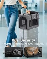 pecute Cat Carrier Airline Approved Extra Stable Handbag Grey view 4