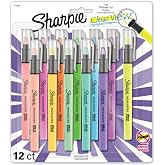 Sharpie Clear View Highlighters, With See-Through Chisel Tip, Assorted Colors, 12 Count - School, Teacher, Office Supplies