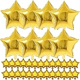 Gold Star Shape Foil Balloon, 50pcs Big Small Mylar Helium Balloons for Birthday Party Wedding Party Decoration