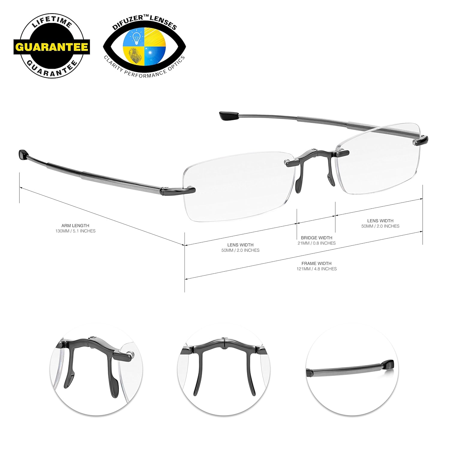 OCCHIALI Per LETTURA Mod BOSS Lenti Asferiche Infrangibili Diottrie 00 - Foto 8