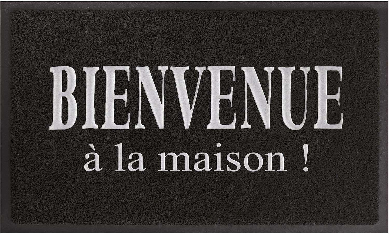 TAPIS DECO 75 x 45 x 75 cm PVC Decorative House Entrance Mat, Grey/Black, Noir/Gris