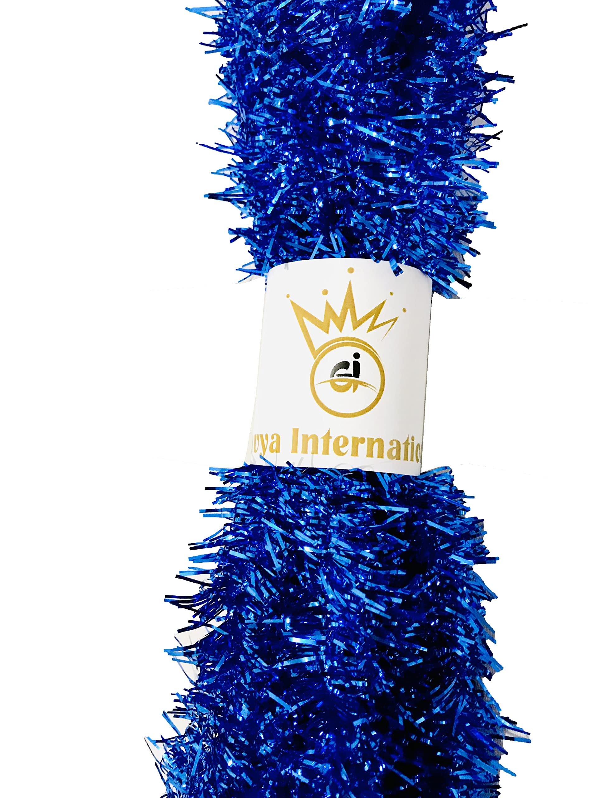 Blue Christmas Tinsel Garland for Christmas Tree Decoration Foil Happy New Year Party Ceiling Hanging Decorations Indoor and Outdoor Shiny Sparkly Garland 28 Feet 5 Pieces