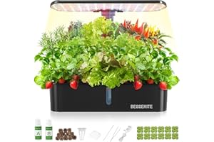 BESSERITE Hydroponics Growing System Kit 12 Pods,Indoor Herb Garden with Light,Kitchen Hydro Ponic Grow System, Countertop Hydro Garden,Smart Planting Kit Home,Plant Grower Inside Kit,Lettuce Grower
