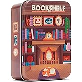 Alley Cat Games Bookshelf, Ages 8+, 2-4 Players | Cooperative Stacking Game, Skill &amp; Balance Card and Book Tower Game in Travel Tin, Cooperative Tabletop Challenge