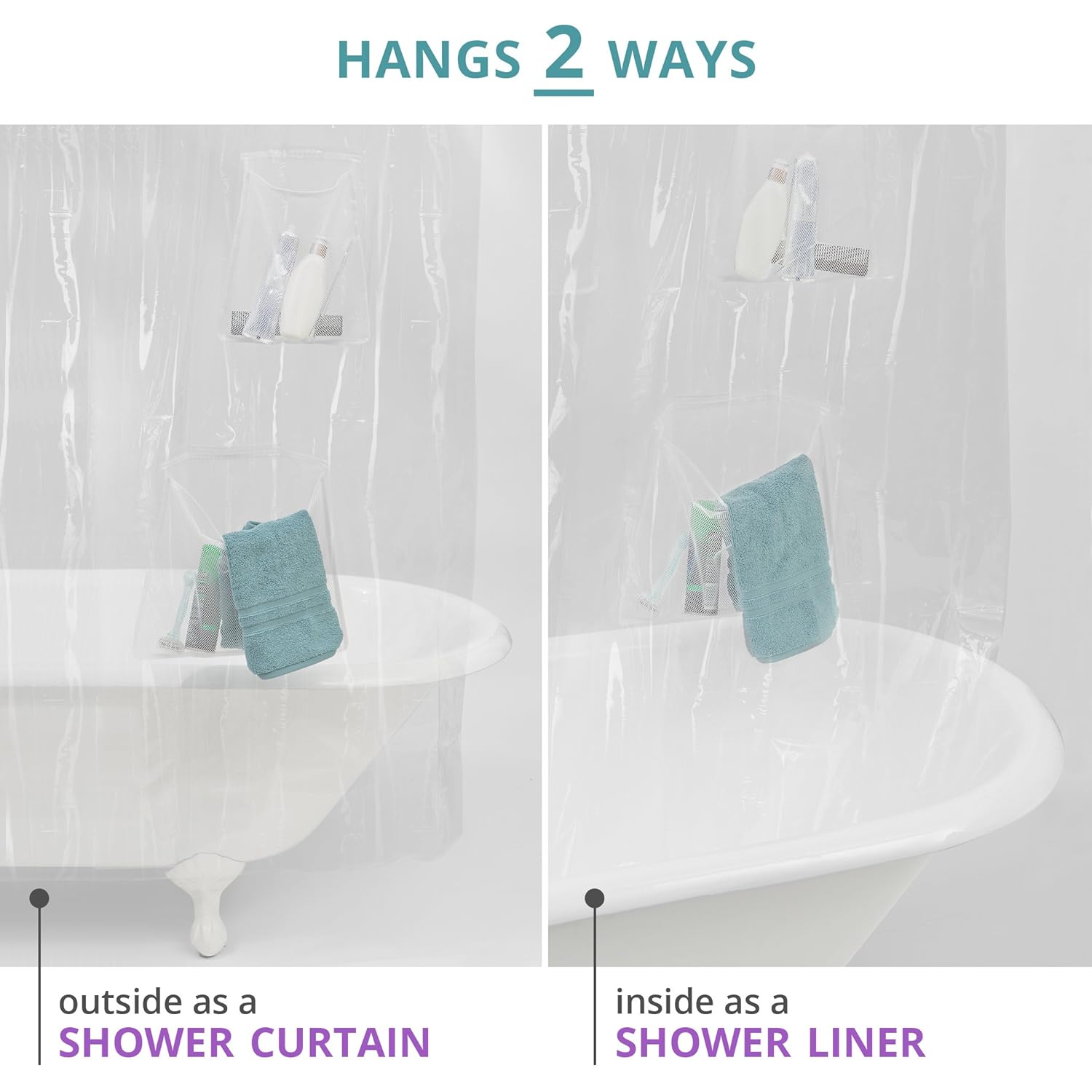 Buy Maytex Quick Dry Mesh Pockets Peva Shower Curtain Or Liner