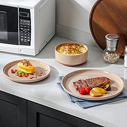 MALACASA Plates and Bowls Sets, 18 Pieces Modern