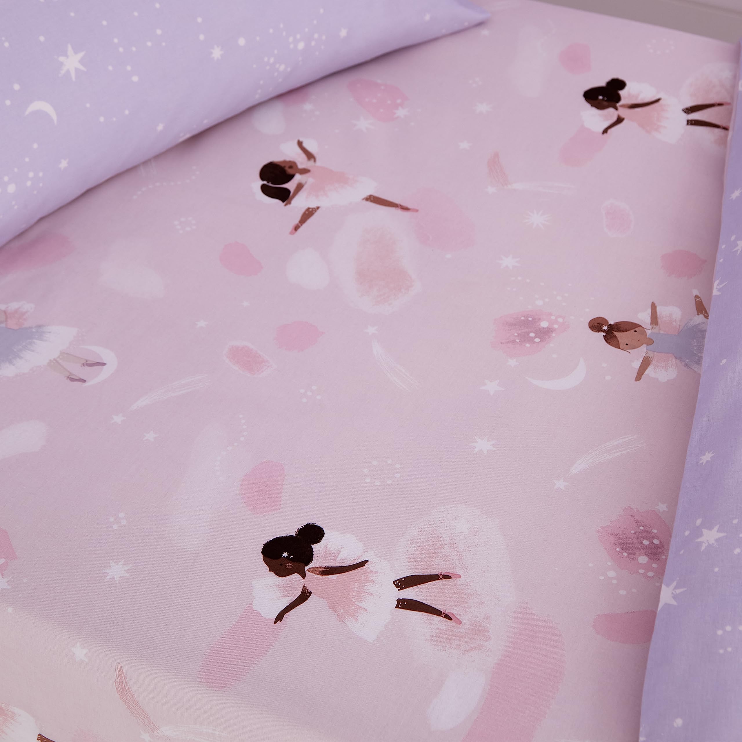 Catherine Lansfield Dancing Fairies Single Fitted Sheet Pink