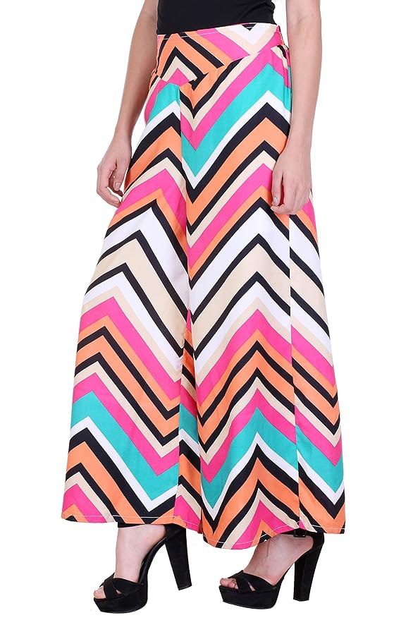 deewa multicoloured zigzag printed palazzo