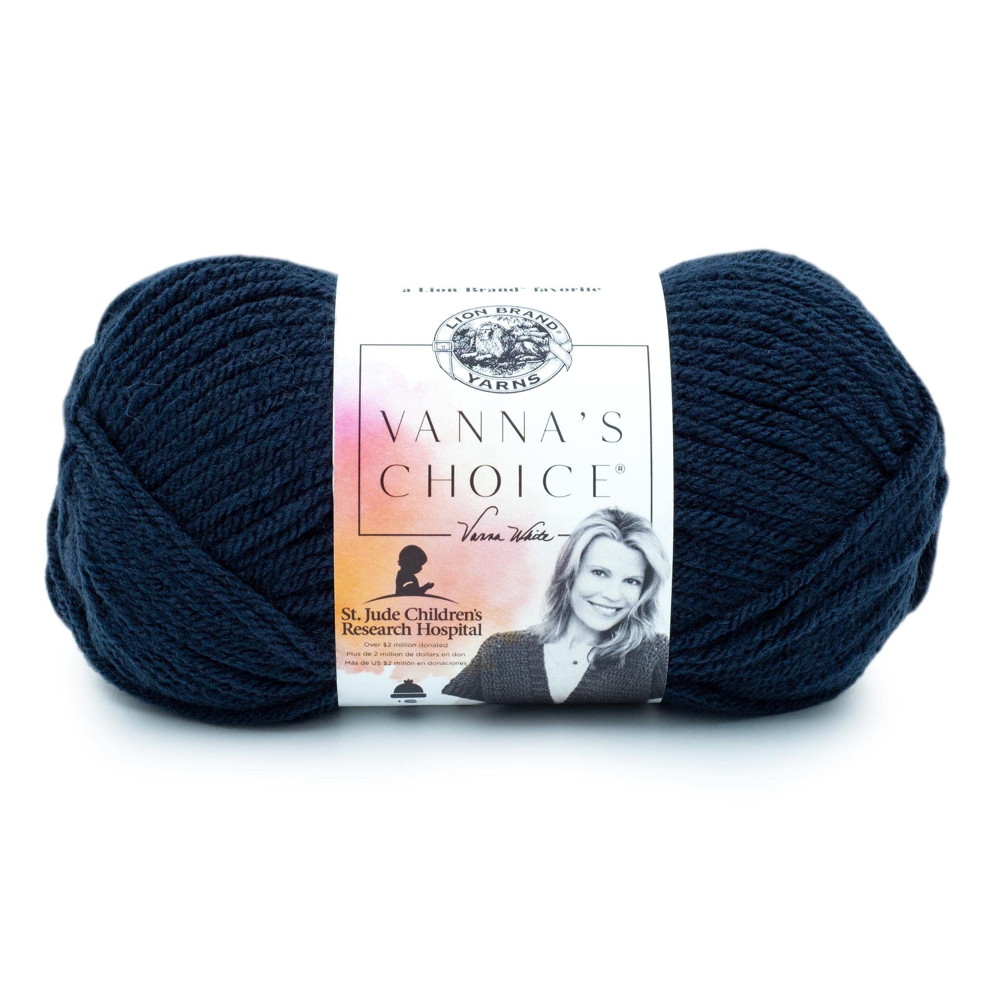 Lion Brand Yarn Vanna's Choice, Aran Weight Yarn for Knitting, Crochet, and Crafts, Navy, 1 Pack โ image 1