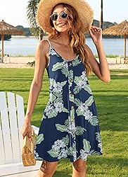 MISFAY Women Summer Spaghetti Strap Button Down V