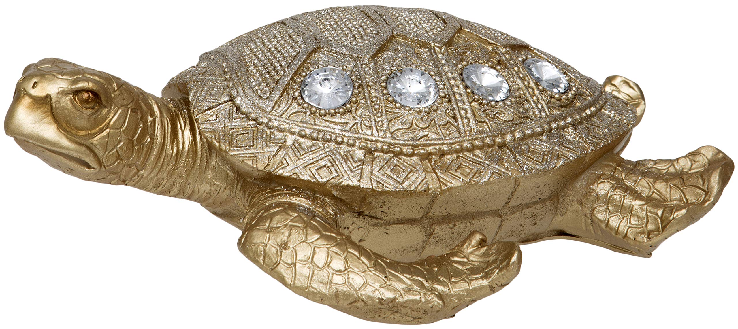 Gold Turtle with Glitter and Diamante Detailing - 20cm / 8-inch