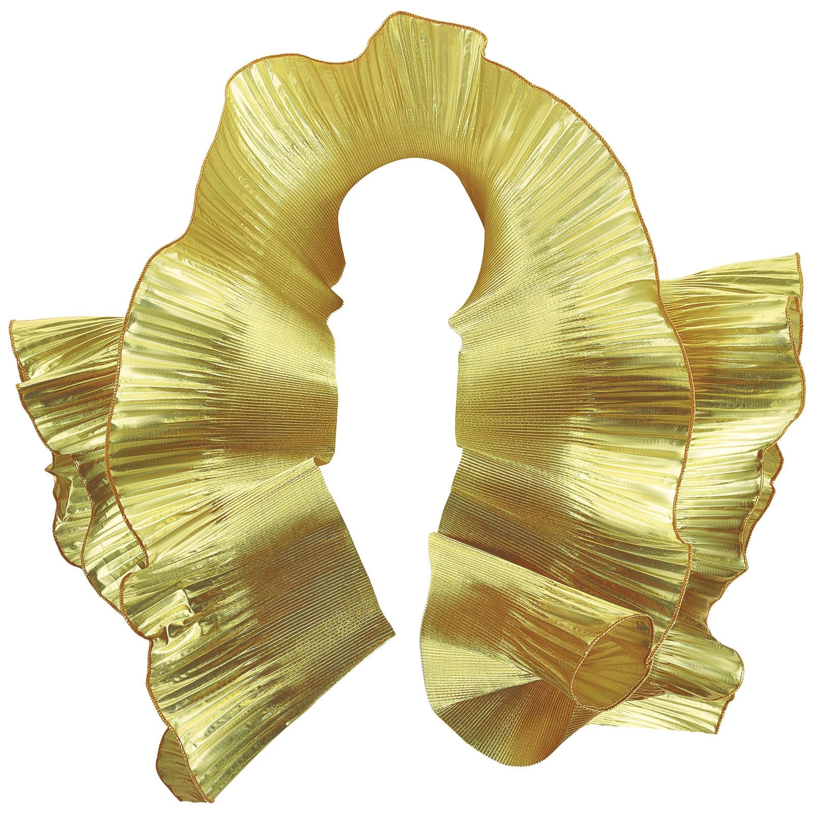 GORGECRAFT 10 Yard Organza Ruffled Pleated Lace Fabric Trim Retro Ruffle Pleated Chiffon Trimmings Polyester Border Lace Fabric for DIY Wedding Dress Craft Home Decor, Gold