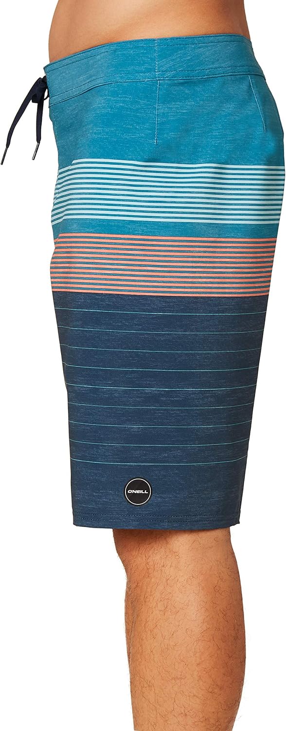 O'NEILL Men's Water Resistant Hyperfreak Stretch Swim Boardshorts, 21 Inch Outseam | Long-Length Swimsuit |: Clothing