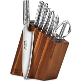 Global 8 Piece Knife Set with Acacia Block