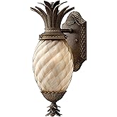 Hinkley 2126PZ Plantation One Light Wall Mount Lantern, Leaf, Flower, Fruit, Pineapple, Pearl Bronze/Dark Finish, Outdoor Lig