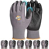 Safety Work Gloves 6/12 Pairs Micro Foam Nitrile Coated Endurance Seamless Knit Nylon Mechanical Gloves With Raised Dots