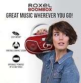 Roxel RCD-S70BT Portable Boombox CD Player with Remote Red view 2