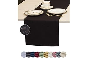 Black Table Runner 48 inch, Waterproof Dresser Scarf, Outdoor Coffee Table Runner, Elegant Dining Table Runners for Fiesta, D