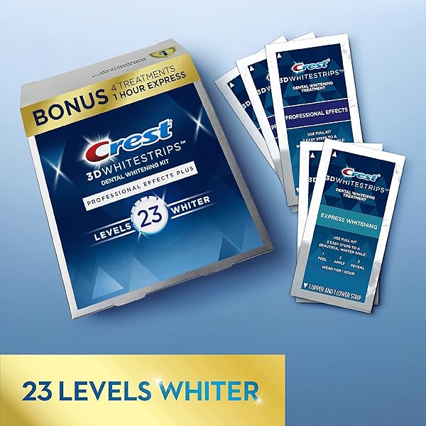 CREST 3D WHITESTRIPS PROFESSIONAL EFFECTS PLUS, 3D WHITE, TEETH WHITENING STRIP KIT, 48 STRIPS, CREST TEETH WHITENING STRIPS, TEETH WHITENING KIT