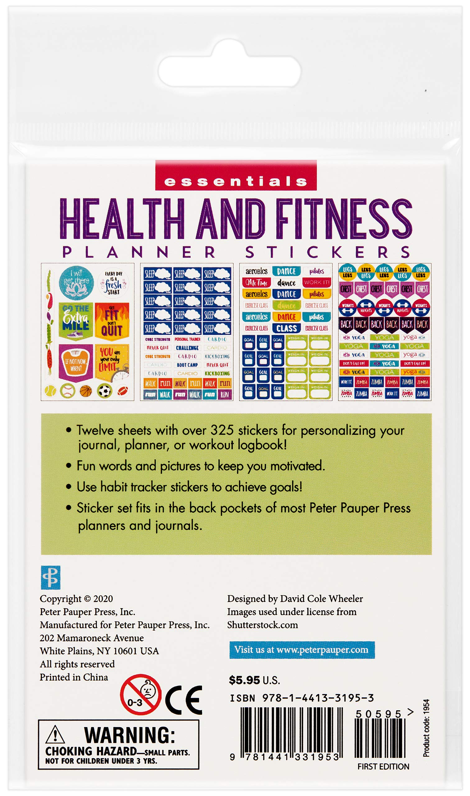 Essentials Health & Fitness Planner Stickers (Set of 325 Stickers)