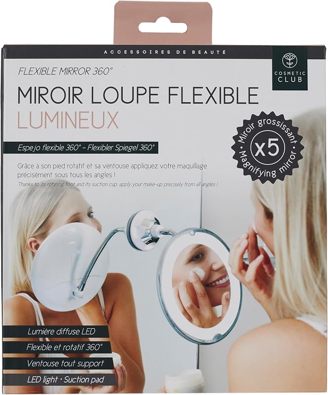 Espejo LED Flexible con Ventosa de Aumento Blanco