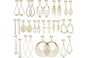 TAMHOO 15 Pairs Gold Clip on Earrings for Women Fashion,Lightweight Fake Earrings Set