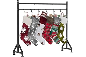 GloTika Freestanding Christmas Stocking Holder Stand for Floor, Heavy Duty Christmas Stocking Stand with 8 Hook, Metal Holiday Decor Hanger Display for Home, Floor, Living Room