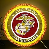 WittyRhE Military-themed Neon Lights Veteran Neon Signs Wall Decor for Man Cave Bedroom Bar Army Themed Gift Art for Christmas Party-12.6×12.6 IN-USB Powered-Acrylic