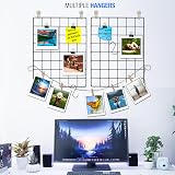 LOYONAL Wire Wall Grid Panel Clips Black 2 Pcs Photo Display Memo Board view 2