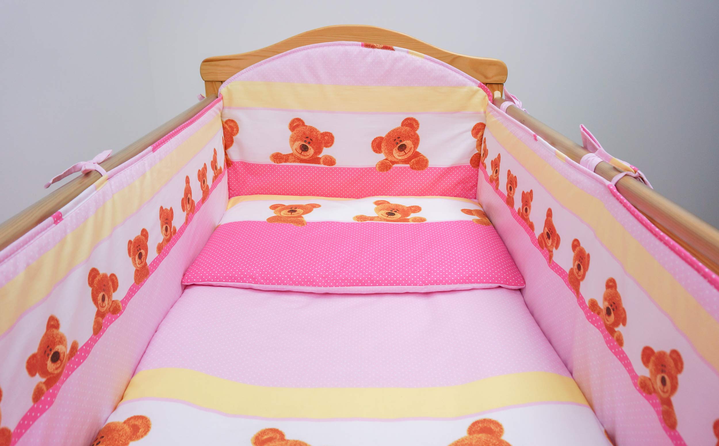 Pcs Nursery Baby Cot Bedding Set All Round Bumper Desertcart